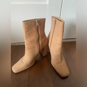 Steve Madden Lourde Square Toe Boot - 11M, Camel Nubuck